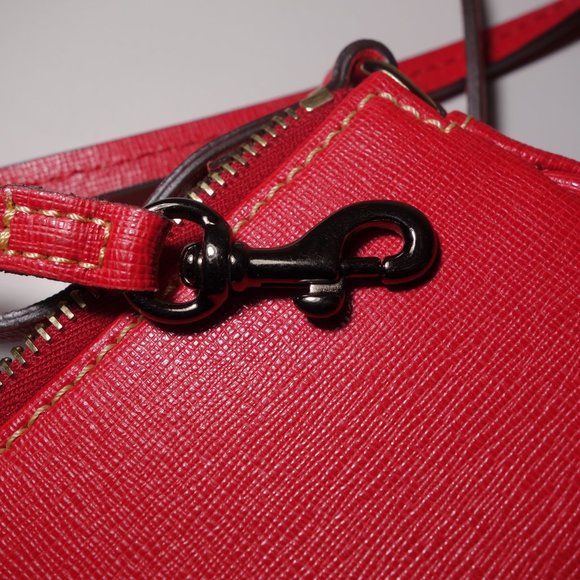 Dooney & Bourke Cherry Red Saffiano Lexi Crossbody Small Bag Purse - Picture 9 of 9